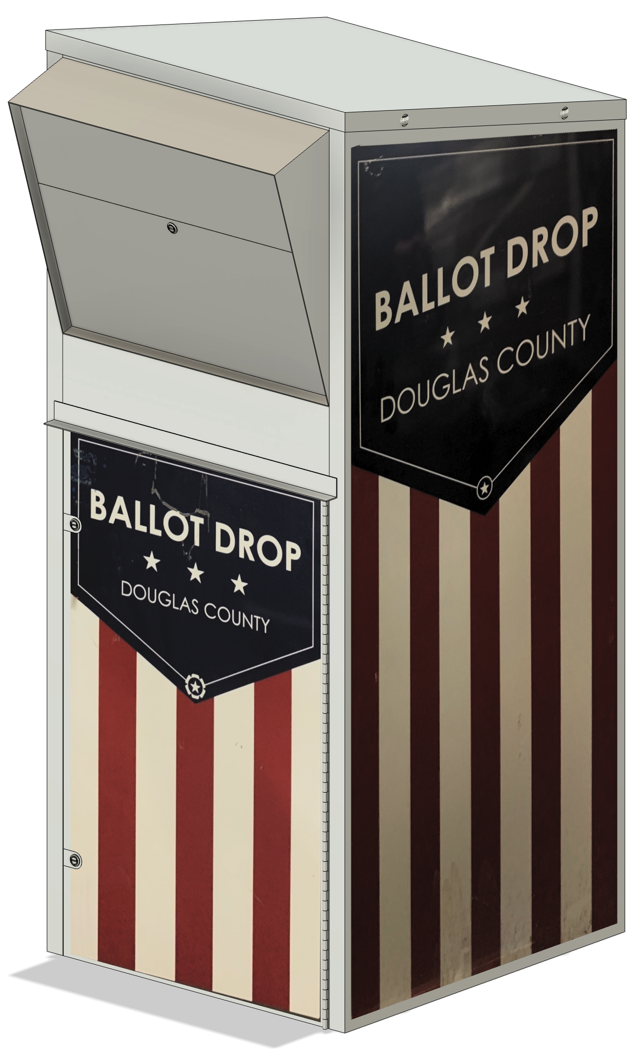 Ballot drop-box scanner exterior render